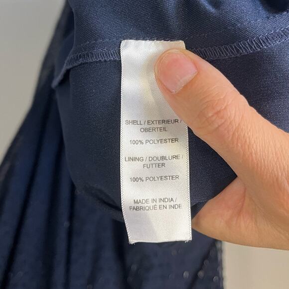 Aidan Mattox V-Neck Sleeveless Blouson Beaded Gown Navy Blue sz. 8 - Picture 9 of 9